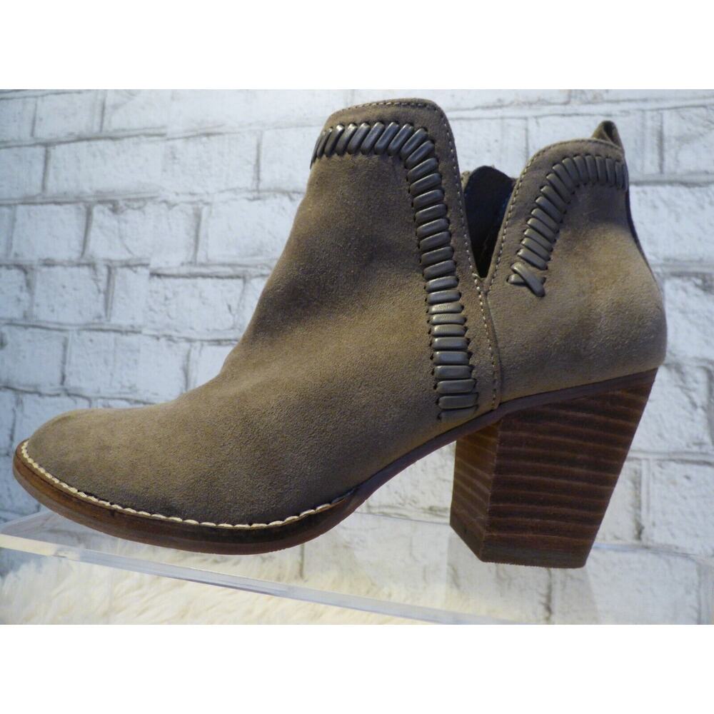 Anthropologie Dolce Vita Suede Dylan Brown Stitched Ankle Booties 6.5 NEW - Picture 5 of 10